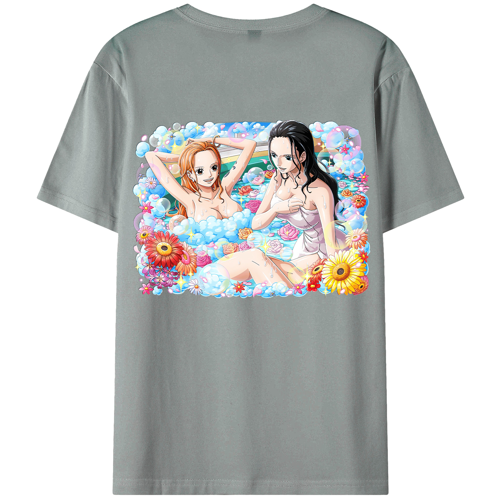 ワンピース ニコ・ロビン ONE PIECE Nico Robin 綿100％ メンズ半袖Tシャツ（バックプリント） 通気性